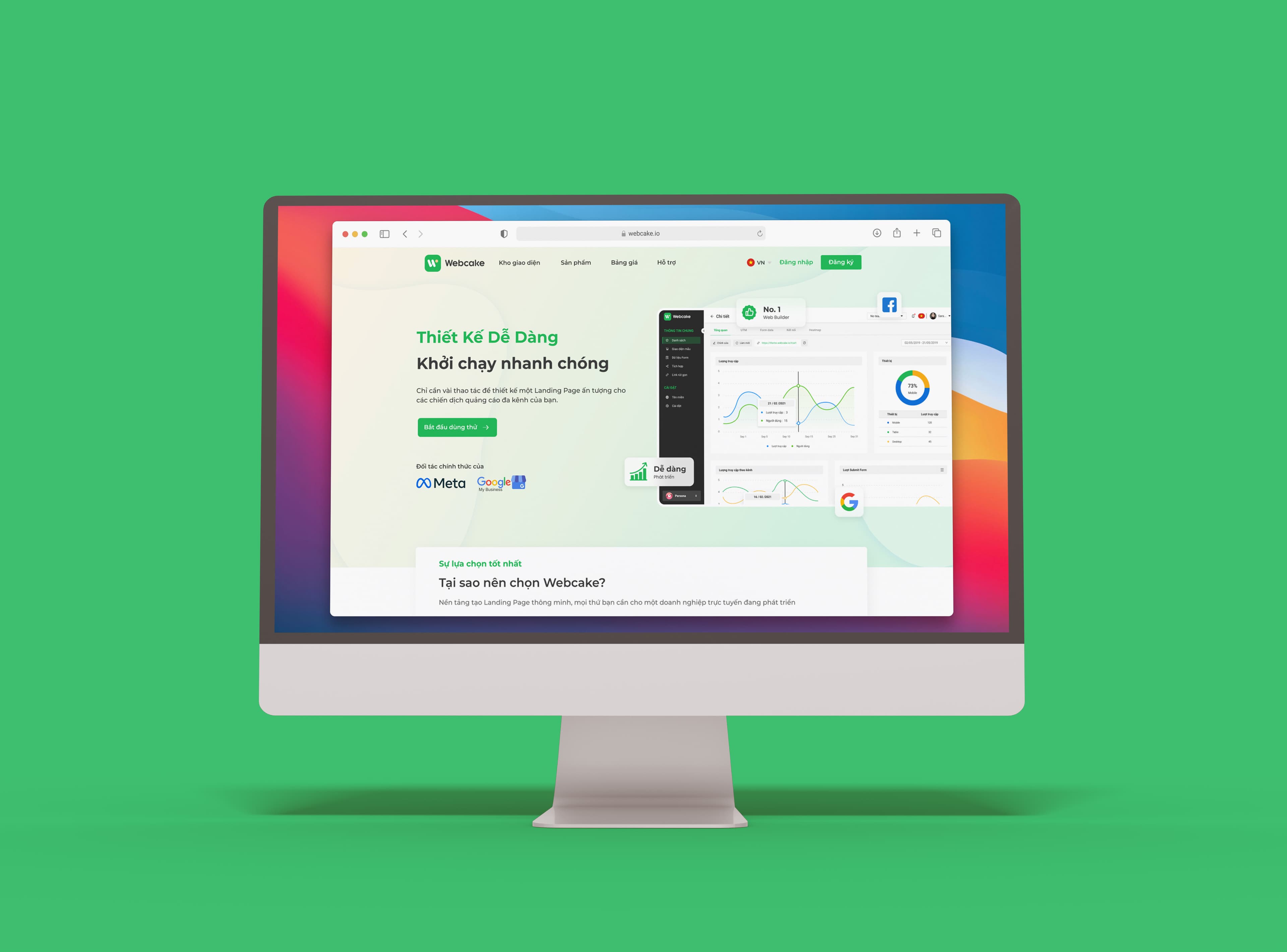 Webcake Homepage Design