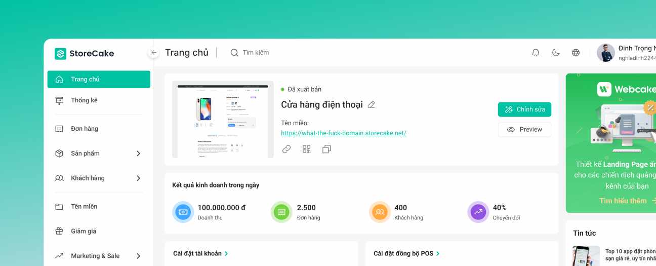 Storecake UI Preview